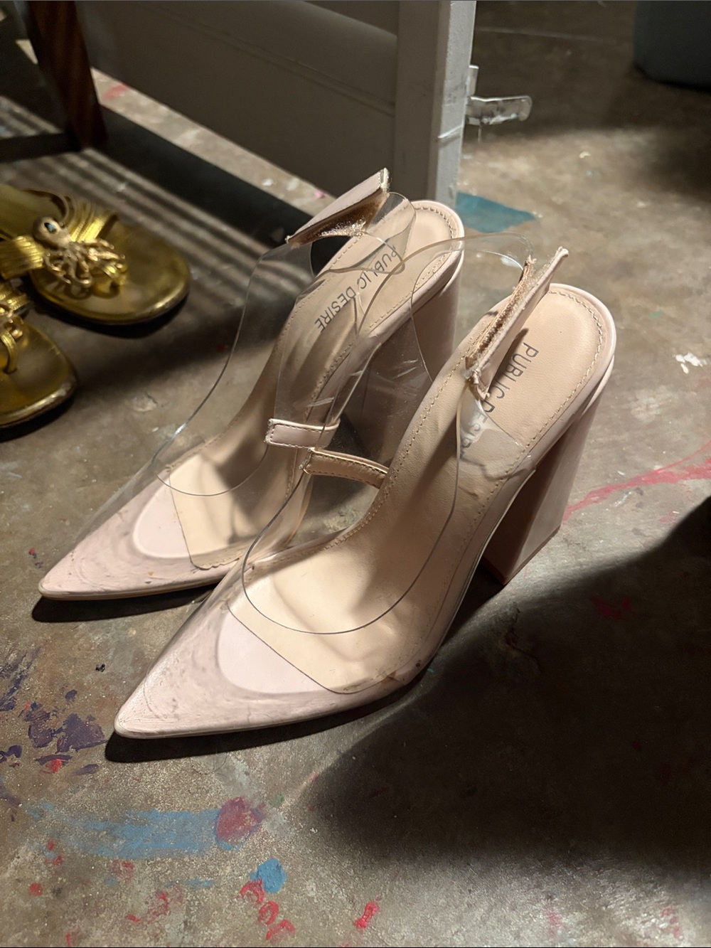 clear heels